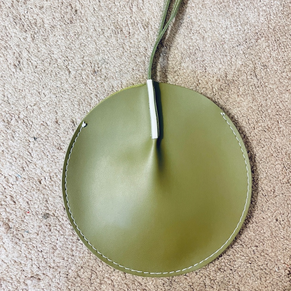 Sage green color Round shape clutch bag